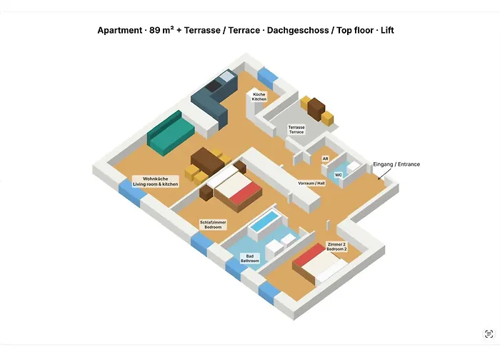 Dachterrasse Fuer 4 Personen